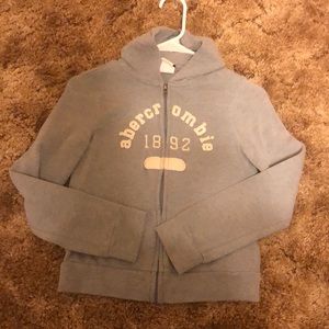 Gray Abercrombie kids zip sweatshirt
